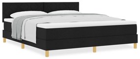 vidaXL κρεβάτι με εξοχική βάση  με στρώμα Μαύρο 180x200 εκ. Ύφασμα