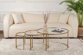 Coffee Table Set Aurum - 80, 60, 42 - Gold, Transparent Gold
Transparent