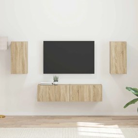vidaXL Σετ επίπλου τηλεόρασης 4 pcs Δρύς Sonoma Επεξεργασμένο ξύλο
