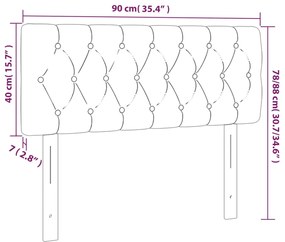 vidaXL Κεφαλάρι Κρεβατιού LED Taupe 90x7x78/88 εκ. Υφασμάτινο