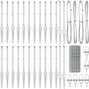 vidaXL Τεντώτο με στήριγμα Ασημί 0,6 x 50 μ. Ατσάλι