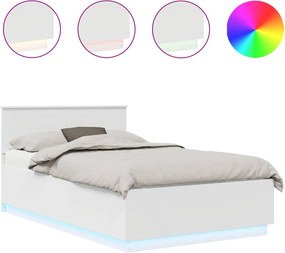 vidaXL Σκελετός Κρεβατιού Λευκό 135 x 190 cm Επεξεργασμένο ξύλο