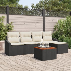vidaXL Σετ Καναπέ Κήπου 6 pcs Μαύρος, λευκός 55 x 55 x 37 εκ