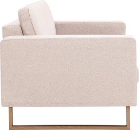 vidaXL Καναπές Διθέσιος Κρεμ Υφασμάτινος