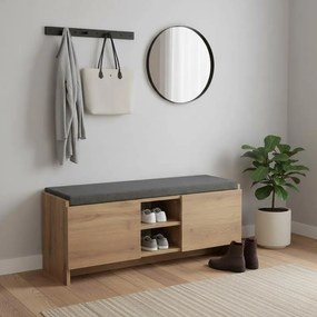 Έπιπλο εισόδου σκαμπό-παπουτσοθήκη Zulla 10 ζεύγων sonoma 110x37x46εκ 110x37x46 εκ.