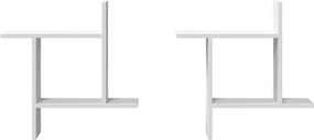 vidaXL Ραφιέρες Τοίχου 2 τεμ. Λευκές 50x12x50 εκ. από Επεξ. Ξύλο