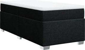 vidaXL Κρεβάτι Boxspring με Στρώμα Μαύρο 90x190 εκ.Υφασμάτινο