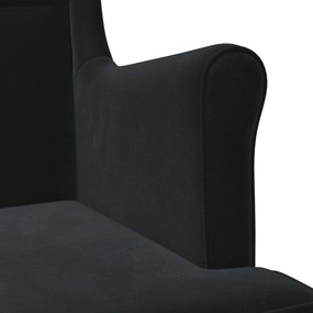 vidaXL Πολυθρόνα Μαύρο Βελούδο