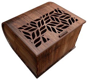 Intra LEAF  Ξύλινο Κουτί Πολυτελείας με Καμπύλο Καπάκι - Φυλλωτή Χαρακτική 31x38x21 cm Box36-01687