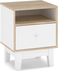 Κομοδίνο Awell pakoworld sonoma-λευκό 45x44x58εκ