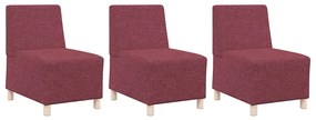 vidaXL Μοναδικός Καναπές χωρίς Χερούλια 3 pcs Μπορντό 55 x 74 x 82 εκ.
