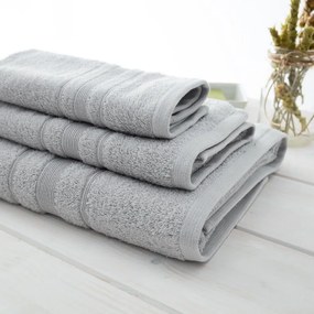 Πετσέτα Sithonia-505 Grey Vesta Home Hand 30x50cm 100% Βαμβάκι