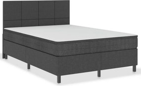 vidaXL Κρεβάτι Boxspring Σκούρο Γκρι 140 x 200 εκ. Υφασμάτινο