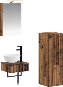 vidaXL Σετ Ντουλαπιών Μπάνιου 4 pcs Παλαιωμένο ξύλο