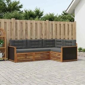 vidaXL Σειρά Καναπέ Εξωτερικού 4 pcs Φυσικό και Ανθρακί