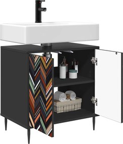 vidaXL Ντουλάπι Μπάνιου OMMEN Μαύρη Δρυς 60 x 40 x 61 εκ
