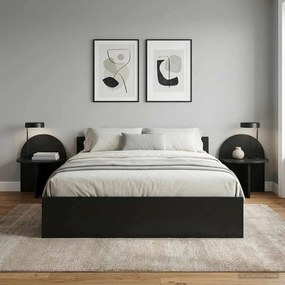 vidaXL Κομοδίνο 2 τμχ. Μαύρη Δρυς 40 x 35,5 x 45,5 εκ.