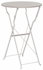 vidaXL Πτυσσόμενο Τραπέζι Μπιστρού Beige Ø50 x 71 cm, Επικαλυμμένο με Πούδρα Χάλυβα