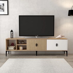 Έπιπλο Τηλεόρασης Δρυς / Λευκό DEFO 180x35x18