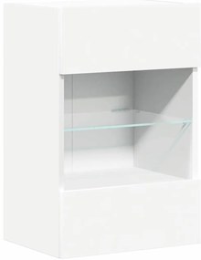 vidaXL Κρεμαστά ντουλάπια με φώτα LED για τηλεόραση 2 Τεμ. Λευκά 40x30x60,5 εκ.
