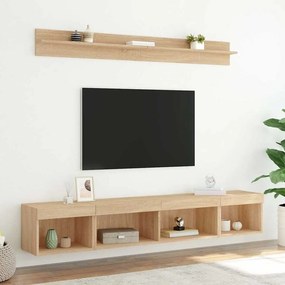 vidaXL Έπιπλα Τοίχου Τηλεόρασης 5 τεμ. LED Sonoma Δρυς από Επεξ. Ξύλο