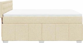 vidaXL Κρεβάτι Boxspring με Στρώμα Κρεμ 140x190 εκ. Υφασμάτινο