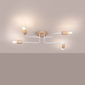 Φωτιστικό Οροφής TIMBO 4 λευκό/χάλυβας/ξύλο/4xmax 15W LED