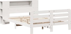 vidaXL Σκελετός Κρεβ. Χωρίς Στρώμα Λευκό 150x200 εκ Μασίφ Πεύκο