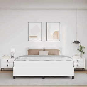 vidaXL Σκελετός κρεβατιού με στρώμα Λευκό 180 x 200 cm Τεχνητό δέρμα