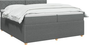 vidaXL Κρεβάτι box spring με στρώμα Σκούρο Γκρι 200 x 200 cm Ύφασμα