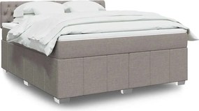vidaXL Κρεβάτι Boxspring με Στρώμα Taupe 180x200 εκ. Υφασμάτινο