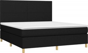 vidaXL Κρεβάτι Boxspring με Στρώμα Μαύρο 160x200 εκ. Υφασμάτινο