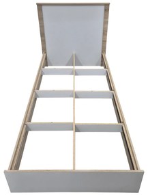 Κρεβάτι Athos pakoworld σε sonoma-λευκό απόχρωση 90x190εκ