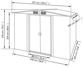 ΑΠΟΘΗΚΗ ΚΗΠΟΥ ΠΡΑΣΙΝΗ 257 X 205 X 178 ΕΚ. ΜΕΤΑΛΛΙΚΗ 42910