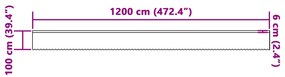 vidaXL Κουρτίνα Δαντέλας με κουρτίνες Floral Λευκό 1200 x 100 εκ. Πολυεστέρας
