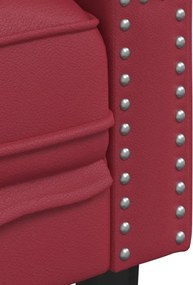 vidaXL Πολυθρόνα Chesterfield Μπορντό από Συνθετικό Δέρμα