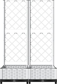 vidaXL Γλάστρα Κήπου Λευκό 80 x 40 x 121,5 cm