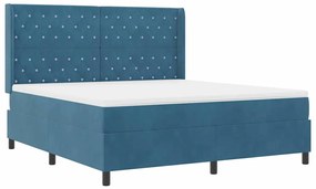 vidaXL Κρεβάτι με ελατήρια με μαξιλάρι Μπλε 180 x 200 cm Βελούδο