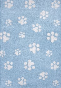 Shaggy παιδικό χαλί Cocoon 8392/30 γαλάζιο με πατουσάκια &#8211; 140×200 cm Colore Colori 140X200 Γαλάζιο