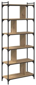 vidaXL Βιβλιοθήκη artisan δρυς 76 x 32 x 192 εκ. Επεξεργασμένο ξύλο