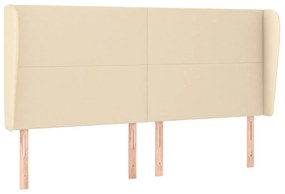 vidaXL Κεφαλάρι με Πτερύγια Κρεμ 183x23x118/128 εκ. Υφασμάτινο