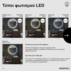 Στρογγυλός καθρέφτης με φωτισμό με Φως LED E1