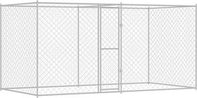 vidaXL Κλουβί σκύλου Ασημί 400 x 200 x 200 εκ. Επικαλυμμένος Χάλυβας