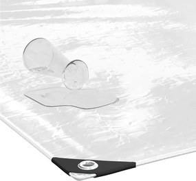 vidaXL Σαφής μουσαμάς με οπές 1x8 m PVC