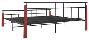 vidaXL Πλαίσιο Κρεβατιού 200 x 200 εκ. από Μέταλλο &amp; Μασίφ Ξύλο Δρυός
