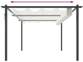 vidaXL Κιόσκι Κήπου με Πτυσσόμενη Οροφή Κρεμ 4 x 3 μ.