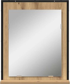 vidaXL Καθρέφτης με ράφι Επιτοίχιο artisan δρυς 50 x 12 x 60 εκ