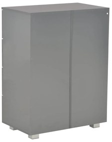 vidaXL Μπουφές Ψηλός Γυαλιστερός Γκρι 60x35x80 εκ. Επεξ. Ξύλο