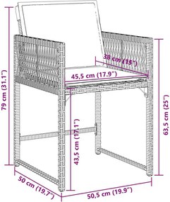 vidaXL Σετ Τραπεζαρίας Κήπου 7 τεμ. Γκρι Συνθ. Ρατάν με Μαξιλάρια