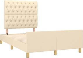 vidaXL Σκελετός Κρεβατιού Χωρίς Στρώμα Κρεμ 120x200 εκ. Υφασμάτινο